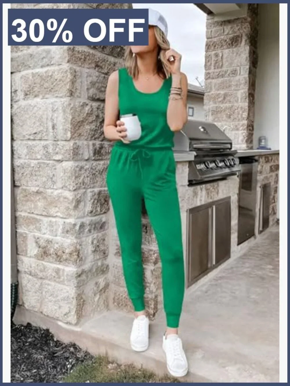 Sleeveless Tank Top and Jogger Set - Matching Lounge Wear, Medium